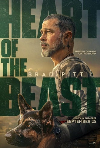 Heart of the Beast movie official poster featuring Brad Pitt and his dog